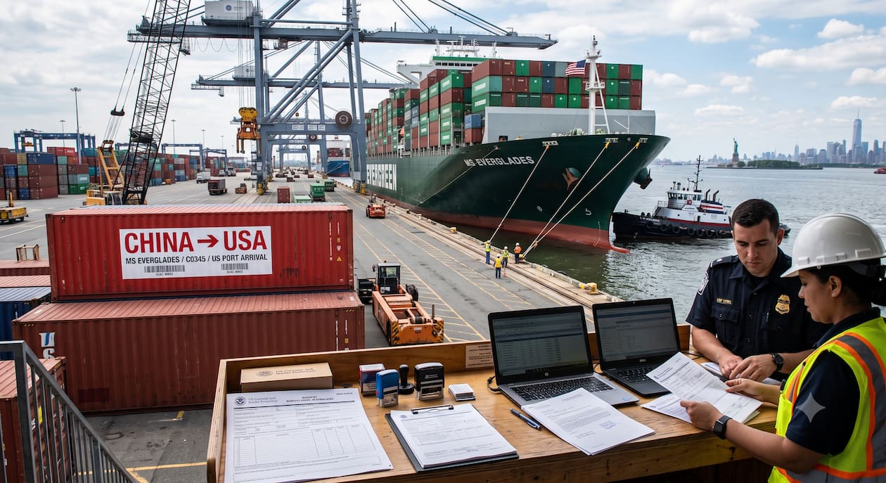Best freight shipping companies in the US transporting palletized freight on an interstate highway with modern logistics trucks